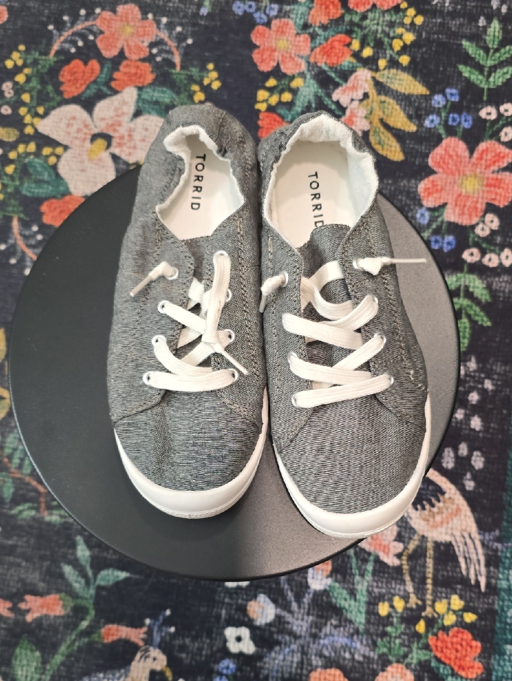 torrid Gray Knit Lace-Up Casual Sneakers
